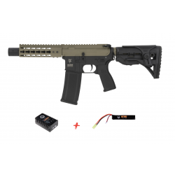 SAIGO DEFENSE - Pack M4 KENJI long NOIR + batterie lipo 11,1V + chargeur de batterie