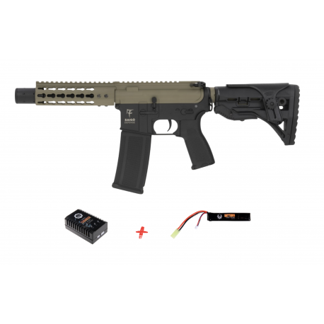 SAIGO DEFENSE - Pack M4 KENJI long NOIR + batterie lipo 11,1V + chargeur de batterie