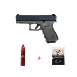 SAIGO DEFENSE - Pack Réplique Airsoft SAIGO 23 MK4 Gaz GBB - OD