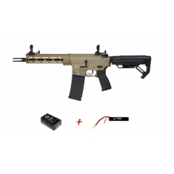 SAIGO DEFENSE - Pack M4 SHINOBI TAN + batterie lipo 11,1V + chargeur de batterie