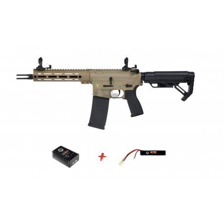 SAIGO DEFENSE - Pack M4 SHINOBI TAN + batterie lipo 11,1V + chargeur de batterie