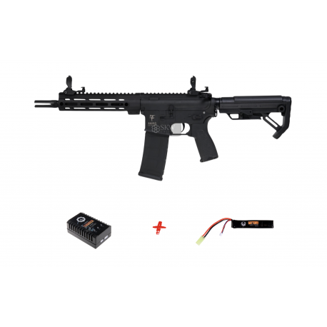 SAIGO DEFENSE - Pack M4 SHINOBI NOIR + batterie lipo 11,1V + chargeur de batterie