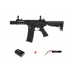 SAIGO DEFENSE - Pack réplique airsoft débutant M4 KENJI Court - NOIR 