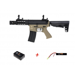 SAIGO DEFENSE - Pack réplique airsoft débutan M4 KENJI Court - TAN 