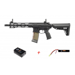 G&G - Pack Réplique Fusil Airsoft CM16 STEALTH 556 AEG - NOIR