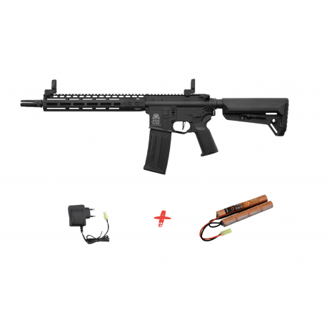 LANCER TACTICAL - Pack Réplique Airsoft M4 AEG MK2 Type-A 10'' GEN2 - NOIR
