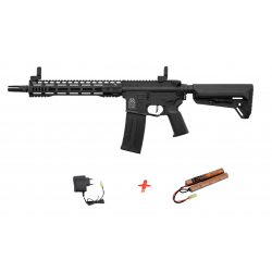 LANCER TACTICAL - Pack Réplique Airsoft M4 AEG SPR Type-A 12'' GEN 2 - NOIR