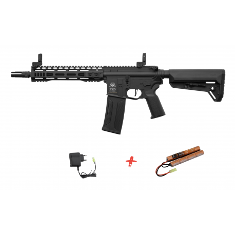 LANCER TACTICAL - Pack Réplique Airsoft M4 AEG MK2 Type-A 10'' GEN2 - NOIR