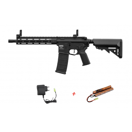 LANCER TACTICAL - Pack réplique airsoft AEG LT-15 GEN2 M4 SD - NOIR