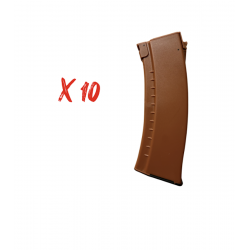 LCT - Pack 10 chargeurs LOW-CAP 70 Billes pour AK-74 AEG - ORANGE 