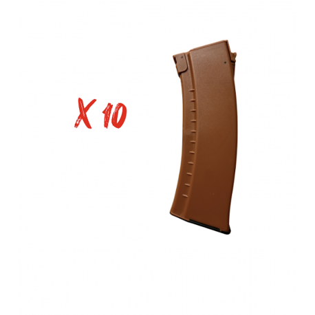 LCT - Pack 10 chargeurs LOW-CAP 70 Billes pour AK-74 AEG - ORANGE 