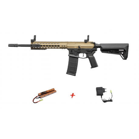 LANCER TACTICAL - Pack réplique airsoft AEG LT-15 GEN2 M4 SD - NOIR