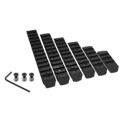 BO Manufacture - Set de 6 Rails M-Lock nylon - Noir