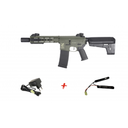 DELTA ARMORY - Pack Réplique Airsoft M4 M-LOK SilentOps 8"  CHARLIE - OLIVE