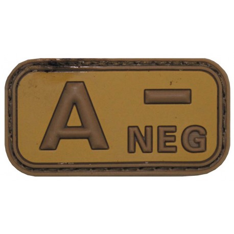 Ecusson - PVC - Tan - groupe sanguin A- - MFH Ecusson - PVC - Tan - groupe sanguin A- - MFH