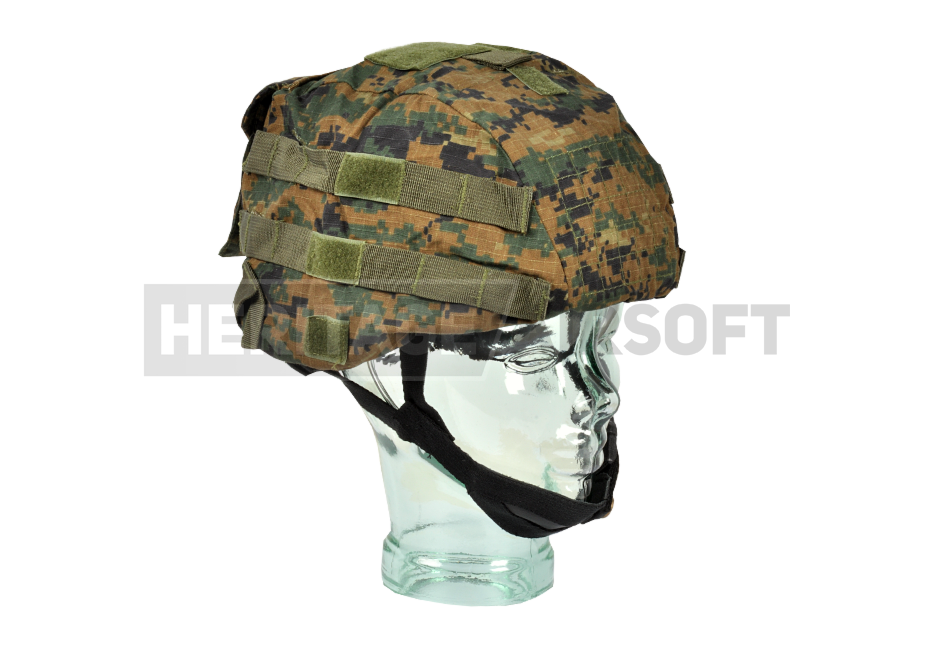 ATAIRSOFT Housse Tactique Pour Casque PJ/BJ/MH – Camouflage Woodland – Avec Poche Arrière – Airsoft & MilSim