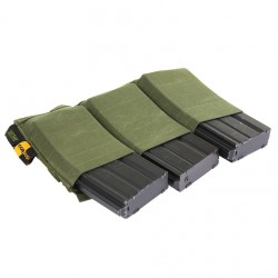 101 INC - Poche porte chargeurs triple M4 M16 - élastique - Olive