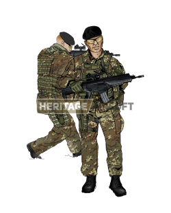 Tenue Airsoft : Patrouille Italienne - Vegetato + ARX