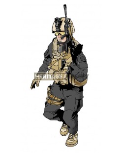 Tenue Airsoft Noir, gris et CQB - Heritage Airsoft