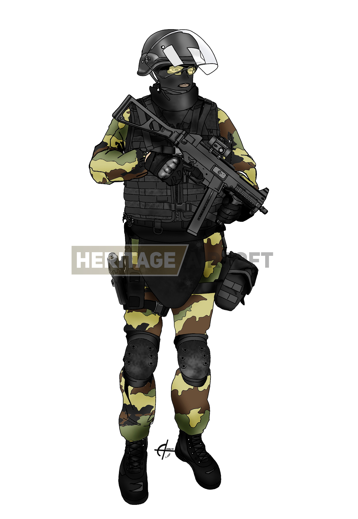 Tactical Ops - Gilet tactique MOLLE - Type Ciras - Elite Airsoft